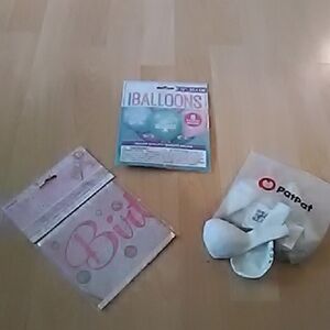 💲4⃣▶PatPat Celebration Balloon and Banner Priness Set - Pink and White